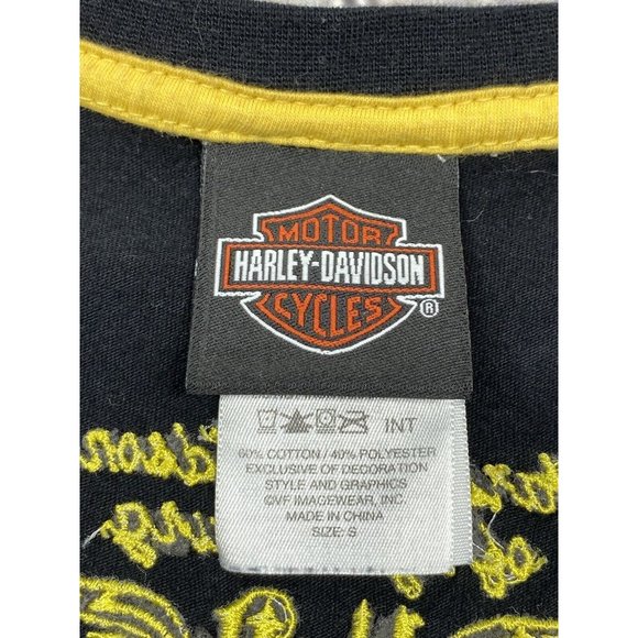 Harley Davidson Womens V Neck Graphic T Shirt Size S Lynchburg Va. Embroidered - Picture 3 of 12